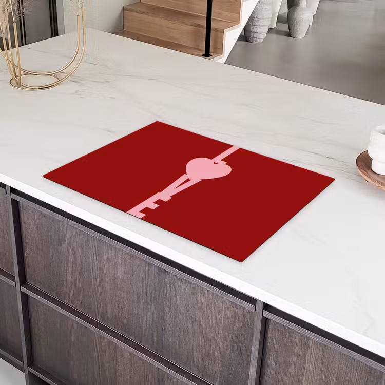 Love - Hart - Rood Inductie beschermer vinyl 3mm klein -sfeer8