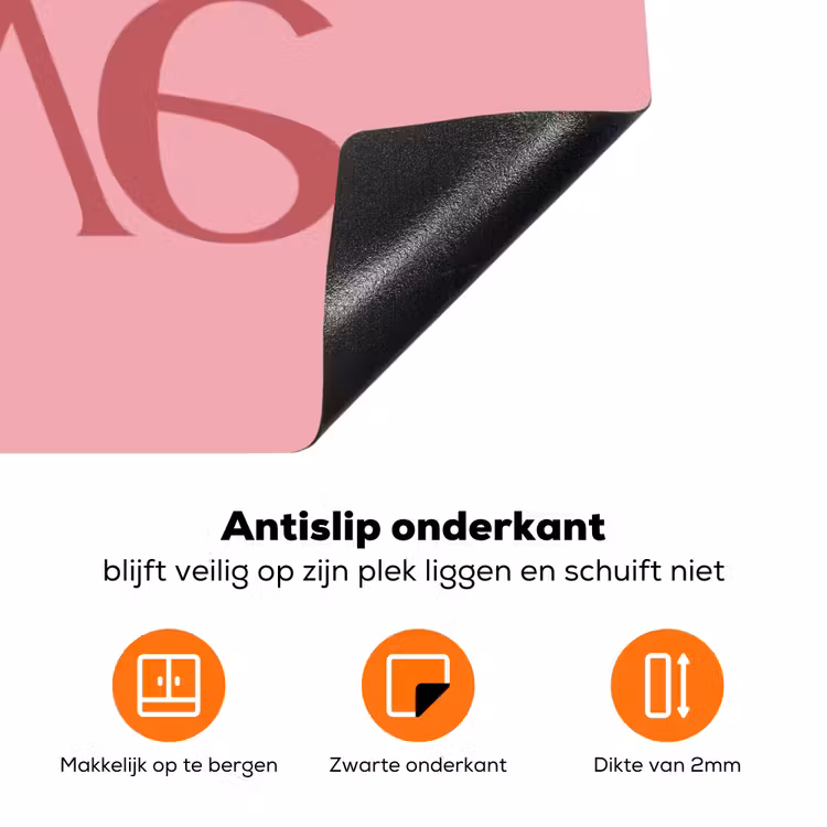Love - Roze - Spiegeling Inductie beschermer vinyl 3mm klein -zzzzzzz-td-onderkant