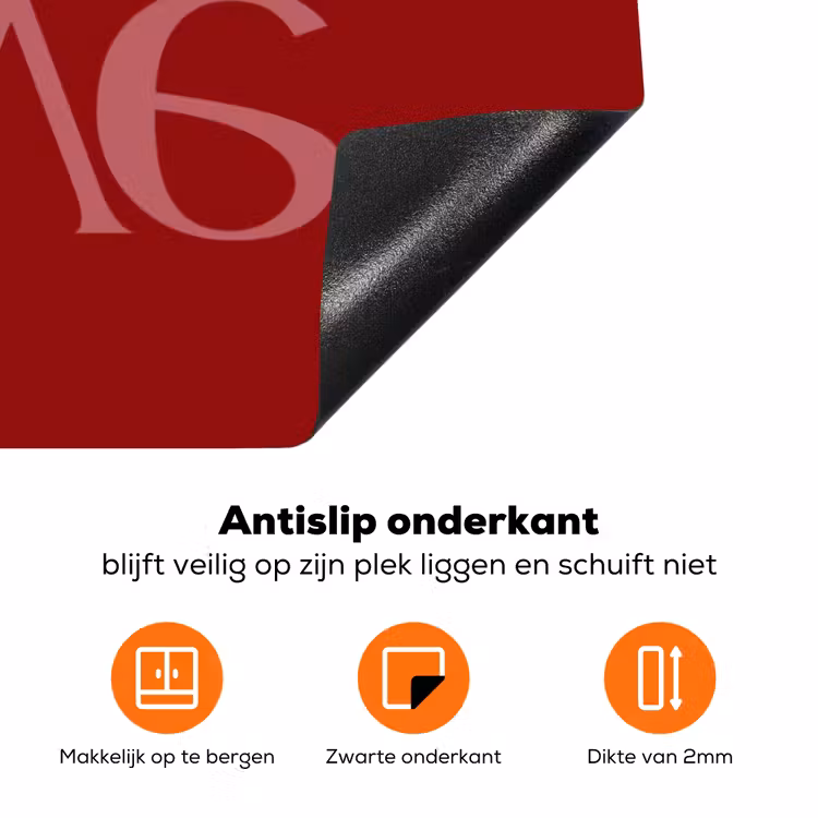 Love - Spiegeling - Rood Inductie beschermer vinyl 3mm klein -zzzzzzz-td-onderkant