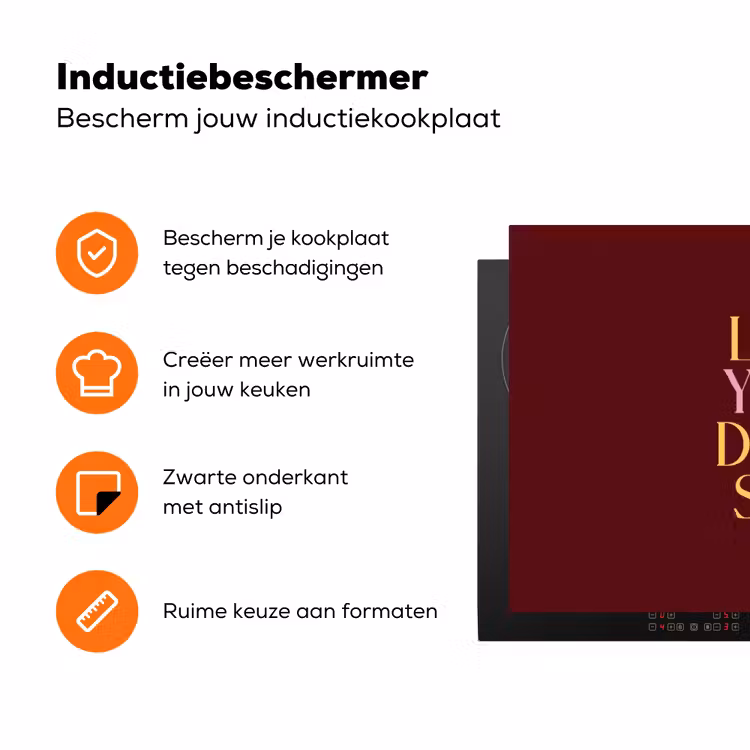 Love your damn self - Kleurrijk - Bordeaux Inductie beschermer vinyl 3mm klein -zzzzzzz-td-ups