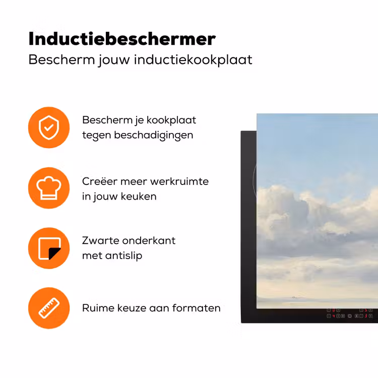 Lucht - Wolken - Natuur - Klassiek - Blauw Inductie beschermer vinyl 3mm klein -zzzzzzz-td-ups