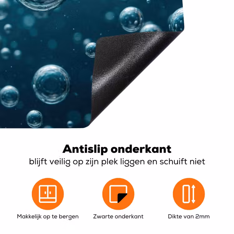 Luchtbellen - Dynamisch - Blauw Inductie beschermer vinyl 3mm klein -zzzzzzz-td-onderkant