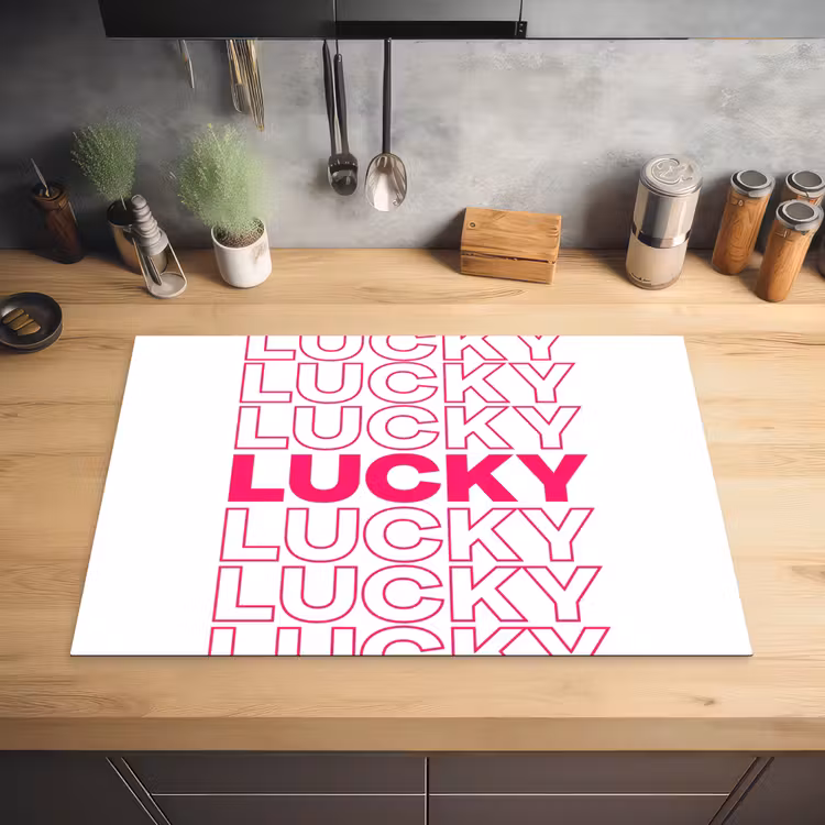 Lucky - Roze - Patroon Inductie beschermer vinyl 3mm klein -sfeer5