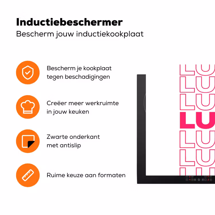 Lucky - Roze - Patroon Inductie beschermer vinyl 3mm klein -zzzzzzz-td-ups