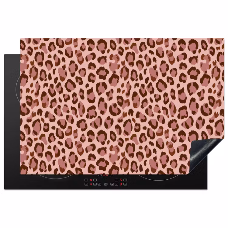 Luipaard - Patroon - Roze Inductie beschermer vinyl 3mm klein 276 -3d