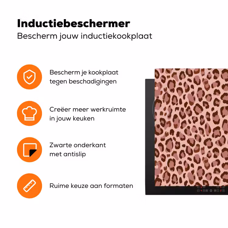 Luipaard - Patroon - Roze Inductie beschermer vinyl 3mm klein 276 -zzzzzzz-td-ups