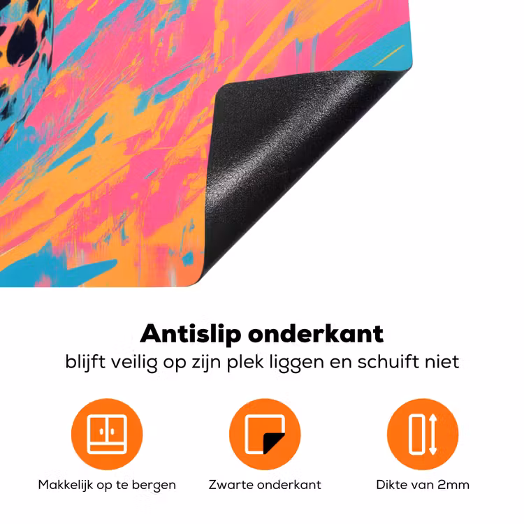 Luipaard - Roze - Oranje - Blauw - Verf Inductie beschermer vinyl 3mm klein -zzzzzzz-td-onderkant