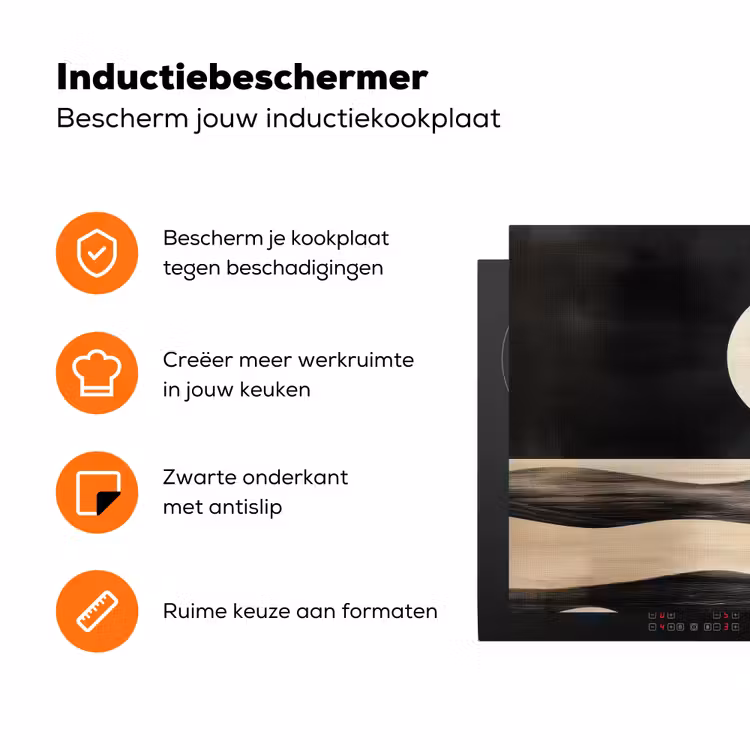 Maan - Cirkel - Goud Inductie beschermer vinyl 3mm klein -zzzzzzz-td-ups