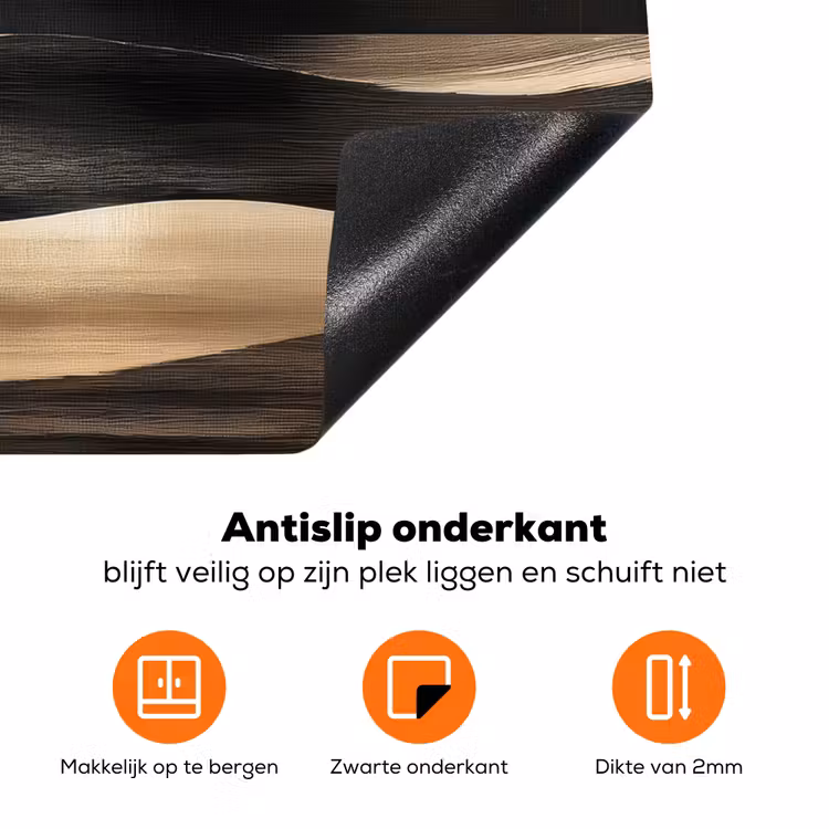 Maan - Cirkel - Goud Inductie beschermer vinyl 3mm klein -zzzzzzz-td-onderkant