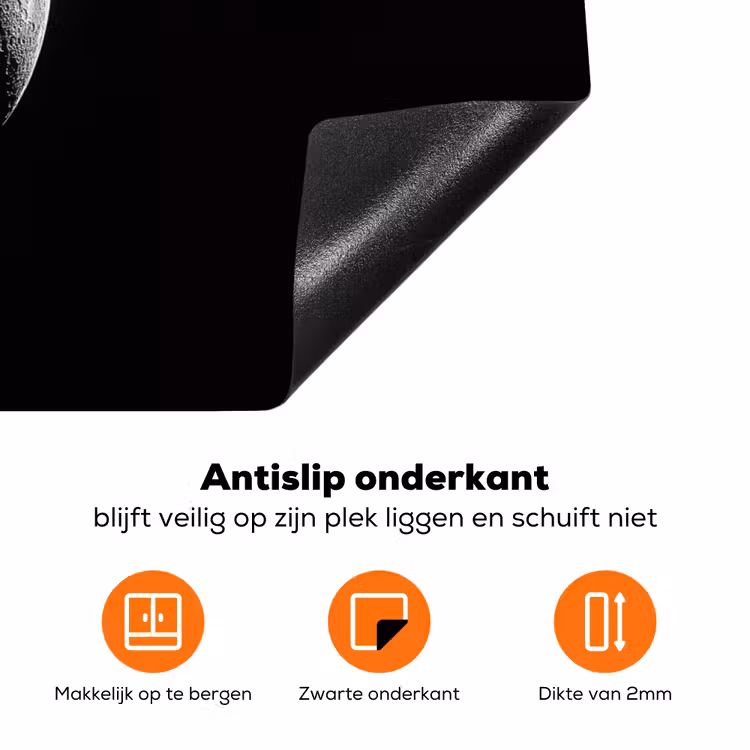 Maan - Hemel - Zwart - Schaduw Inductie beschermer vinyl 3mm klein -zzzzzzz-td-onderkant