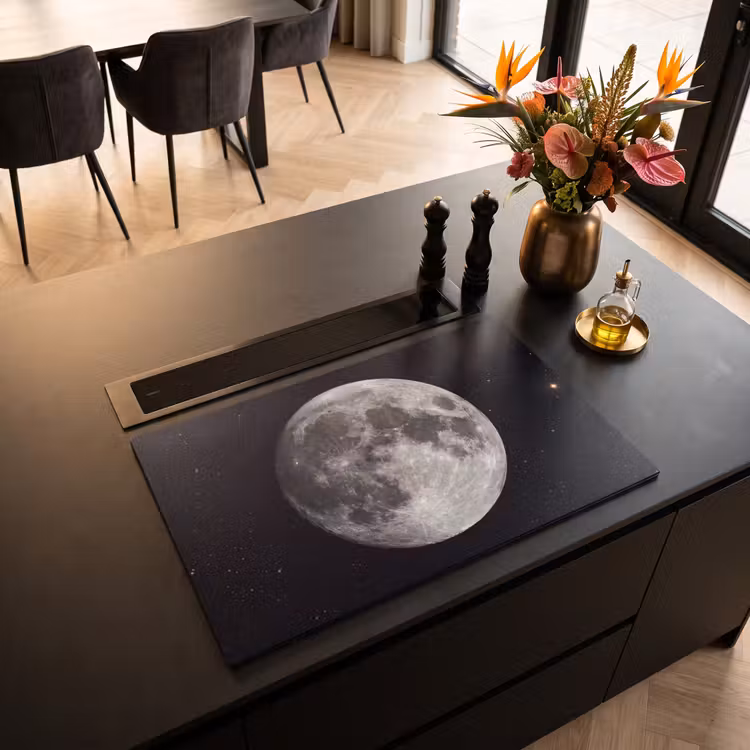Inductiebeschermer - Maan - Sterren - Ruimte - Maan - Sterren - Ruimte Inductie beschermer vinyl 3mm klein