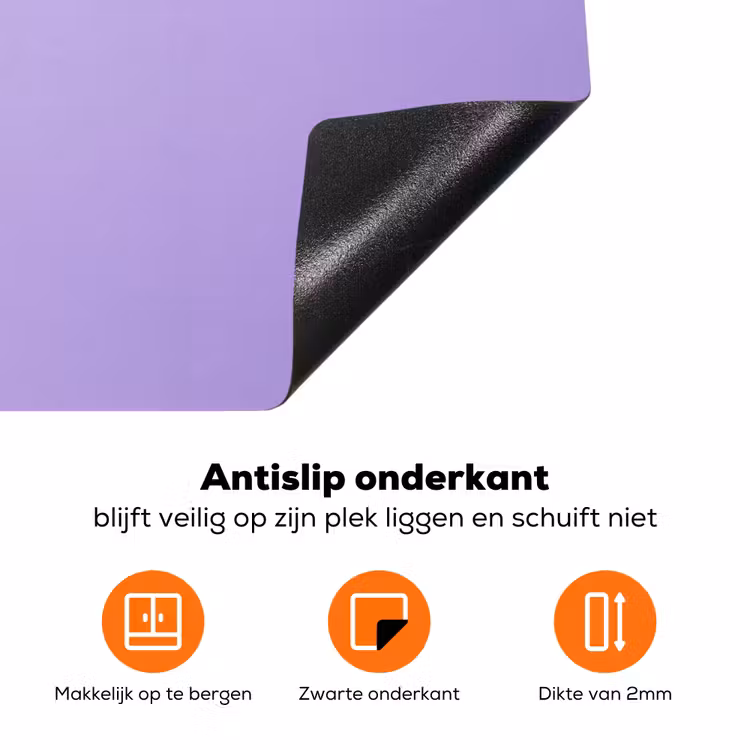Maandag - Mok - Koffie - Paars Inductie beschermer vinyl 3mm klein -zzzzzzz-td-onderkant