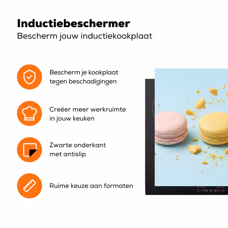 Macarons - Kleurrijk - Pastel Inductie beschermer vinyl 3mm klein -zzzzzzz-td-ups