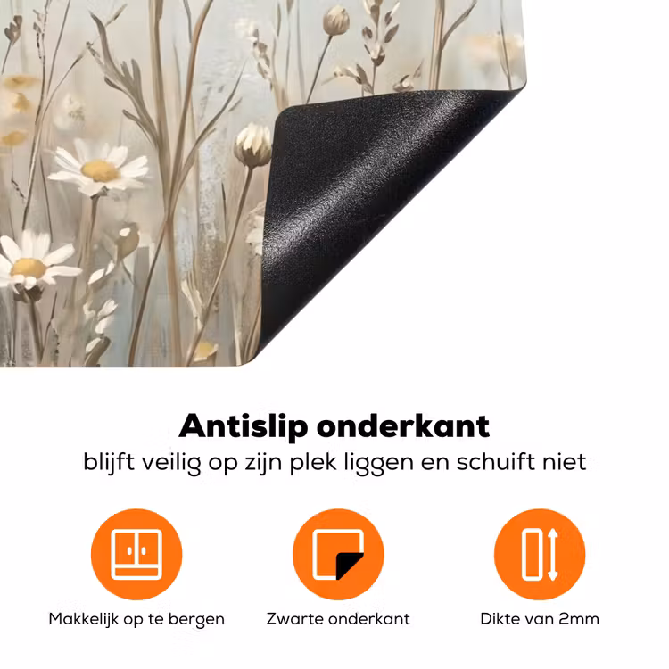Madelief - Illustratie - Wit Inductie beschermer vinyl 3mm klein -zzzzzzz-td-onderkant
