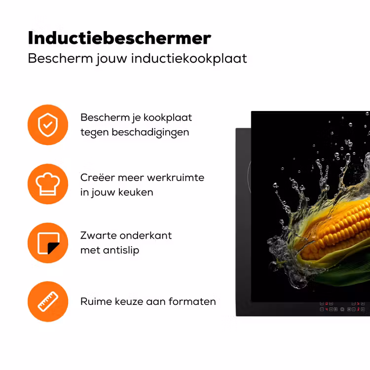 Maïs - Groente - Planten - Zwart - Water Inductie beschermer vinyl 3mm klein -zzzzzzz-td-ups