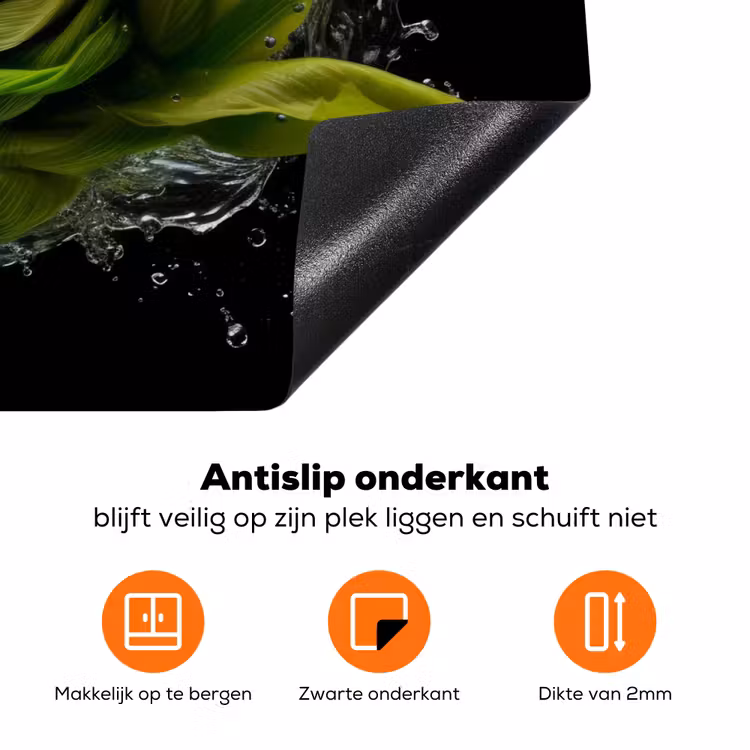 Maïs - Groente - Planten - Zwart - Water Inductie beschermer vinyl 3mm klein -zzzzzzz-td-onderkant