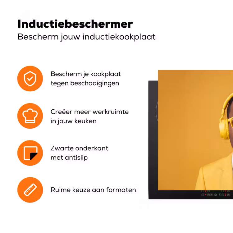 Man - Bubblegum - Portret - Geel - Modern Inductie beschermer vinyl 3mm klein -zzzzzzz-td-ups