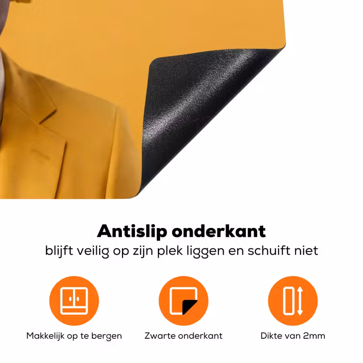 Man - Bubblegum - Portret - Geel - Modern Inductie beschermer vinyl 3mm klein -zzzzzzz-td-onderkant