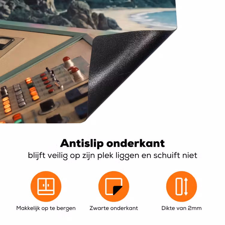 Inductiebeschermer - Man - Controlekamer - Strand - Man - Controlekamer - Strand Inductie beschermer vinyl 3mm klein