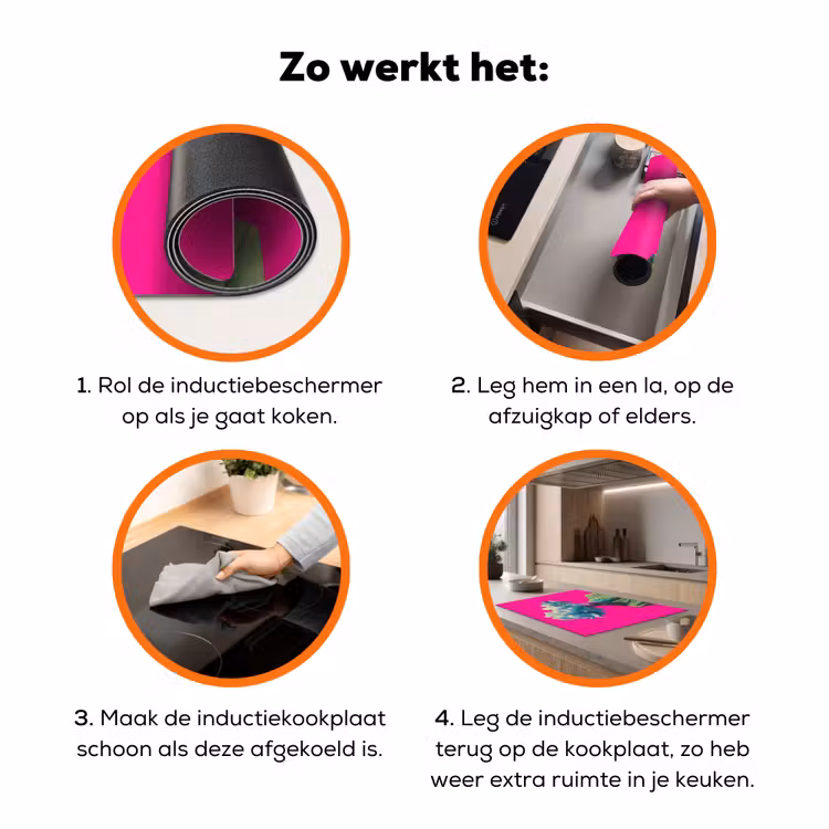 Man - Pak - Wolk - Roze Inductie beschermer vinyl 3mm klein -zzzzzzz-td-werking
