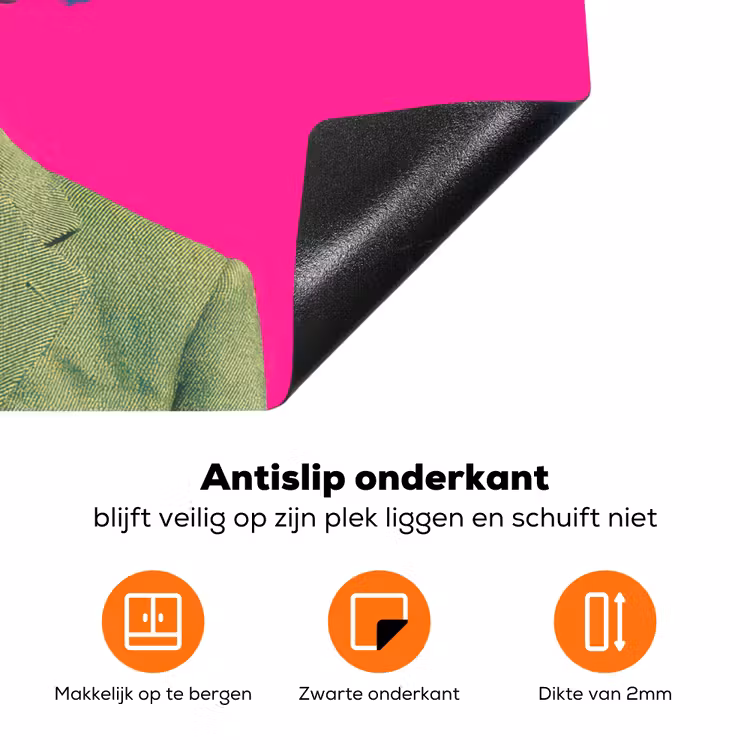 Man - Pak - Wolk - Roze Inductie beschermer vinyl 3mm klein -zzzzzzz-td-onderkant