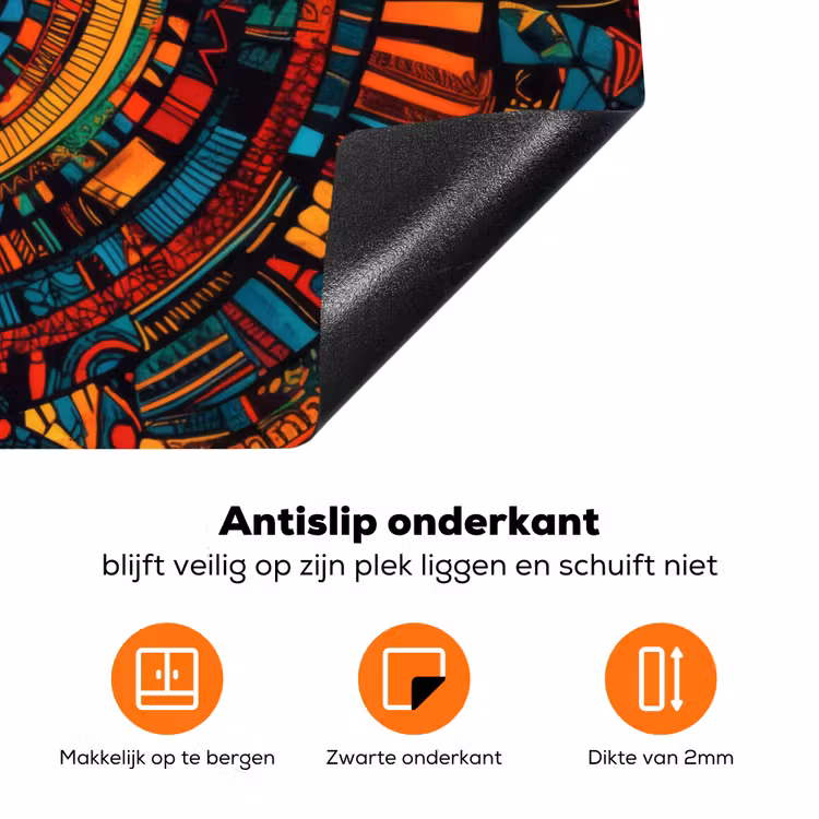 Mandala - Cirkels - Patronen Inductie beschermer vinyl 3mm klein -zzzzzzz-td-onderkant