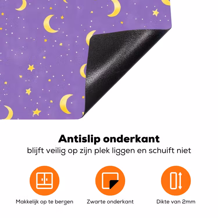Manen - Sterren - Paars Inductie beschermer vinyl 3mm klein 276 -zzzzzzz-td-onderkant