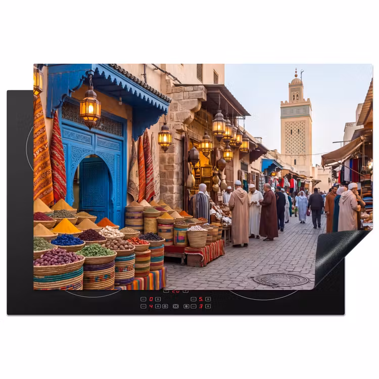 Inductiebeschermer - Markt - Oosters - Kleurrijk - Markt - Oosters - Kleurrijk Inductie beschermer vinyl 3mm klein