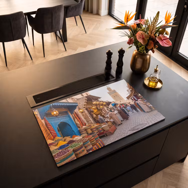 Inductiebeschermer - Markt - Oosters - Kleurrijk - Markt - Oosters - Kleurrijk Inductie beschermer vinyl 3mm klein