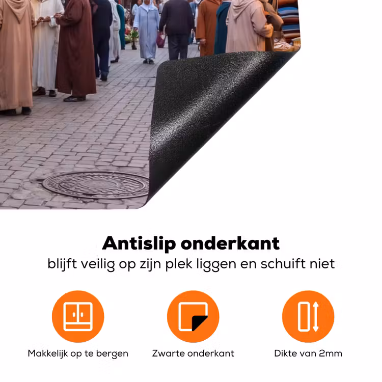 Inductiebeschermer - Markt - Oosters - Kleurrijk - Markt - Oosters - Kleurrijk Inductie beschermer vinyl 3mm klein
