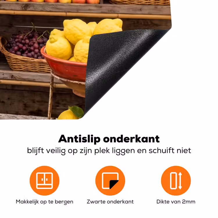 Inductiebeschermer - Marktkraam - Fruit - Vers - Marktkraam - Fruit - Vers Inductie beschermer vinyl 3mm klein
