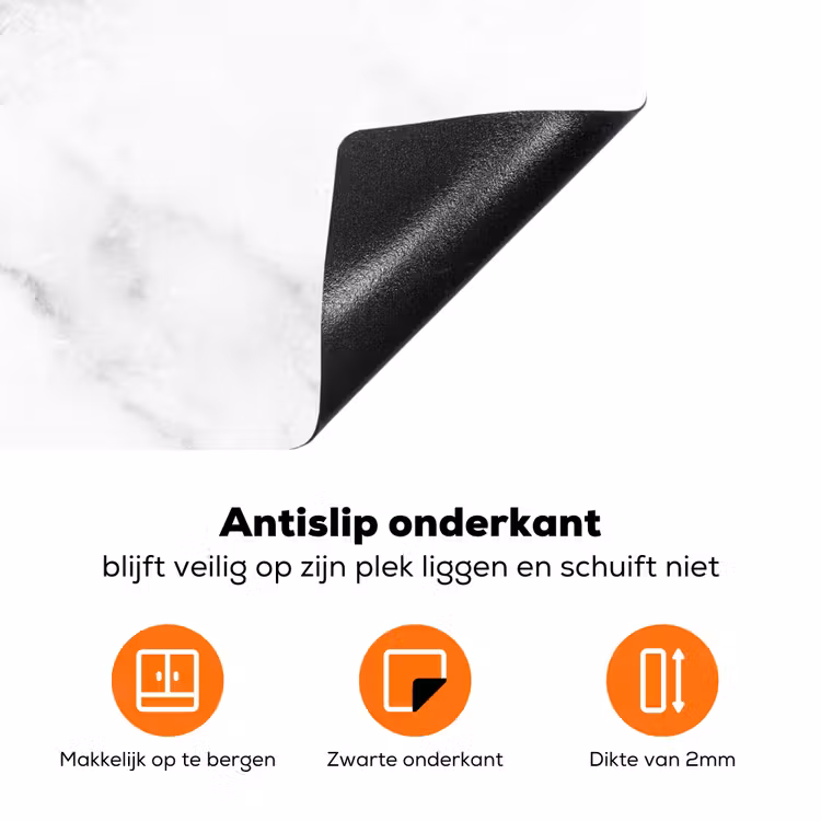 Marmer - Grijs - Wit Inductie beschermer vinyl 3mm klein -zzzzzzz-td-onderkant