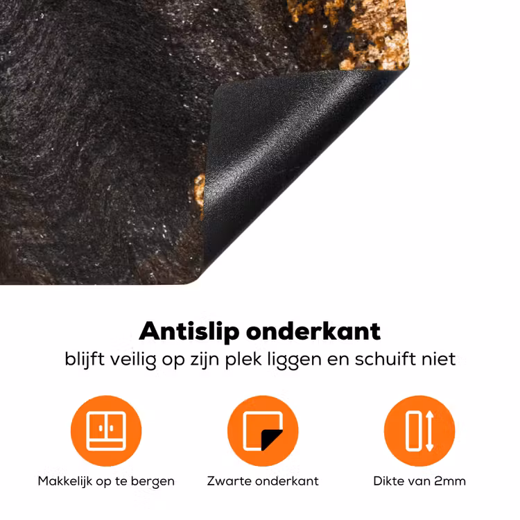 Marmer - Kalk - Zwart - Goud - Marmerlook - Luxe Inductie beschermer vinyl 3mm klein -zzzzzzz-td-onderkant