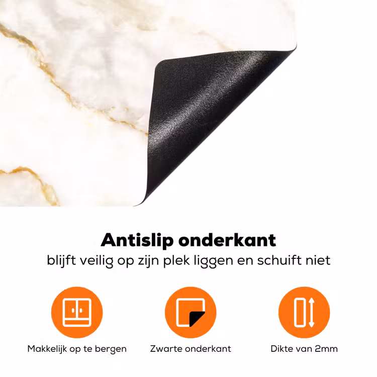 Marmeren Melodie Inductie beschermer vinyl 3mm klein -zzzzzzz-td-onderkant