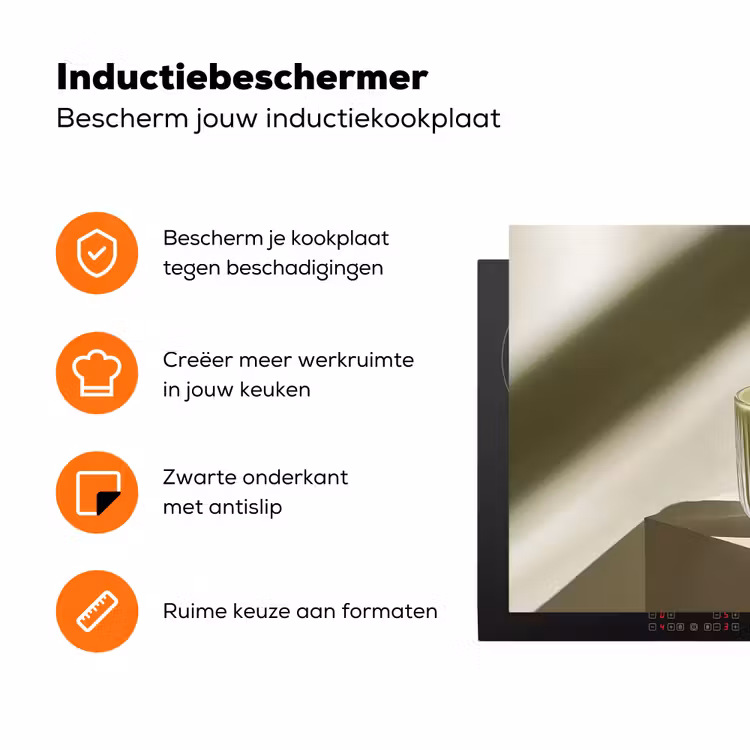 Matcha - Glas - Groen - Minimalistisch Inductie beschermer vinyl 3mm klein -zzzzzzz-td-ups