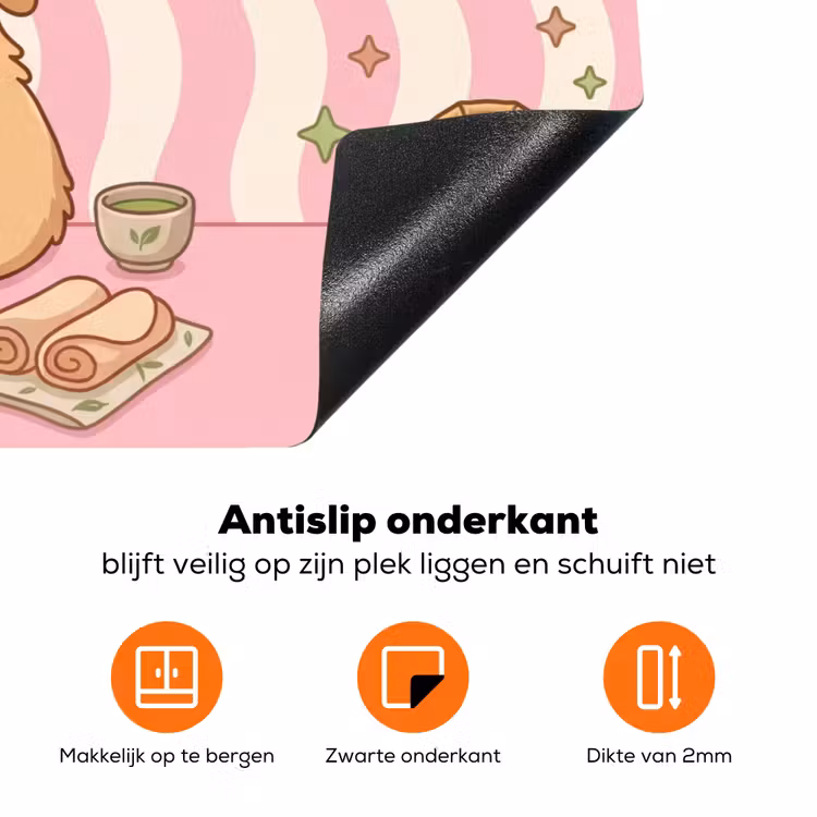 Matcha - Hond - Roze - Groen Inductie beschermer vinyl 3mm klein -zzzzzzz-td-onderkant