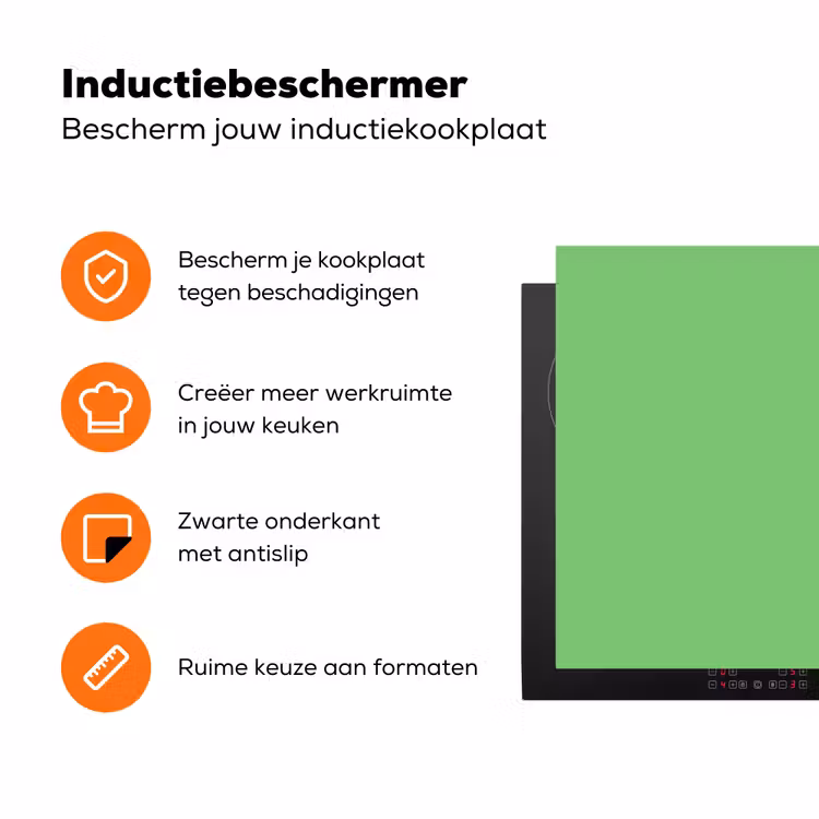 Meadow - Green - Groen Inductie beschermer vinyl 3mm klein 276 -zzzzzzz-td-ups