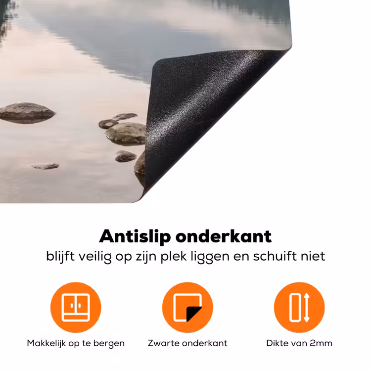 Meer - Bergen - Landschap - Groen Inductie beschermer vinyl 3mm klein -zzzzzzz-td-onderkant