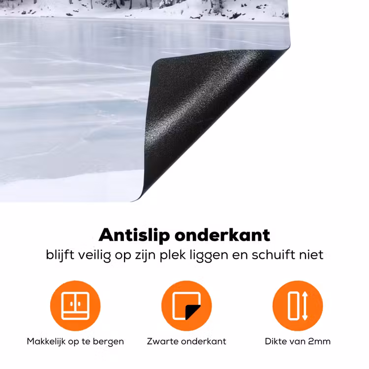 Meer - Dennen - IJs - Winter - Rustgevend Inductie beschermer vinyl 3mm klein -zzzzzzz-td-onderkant
