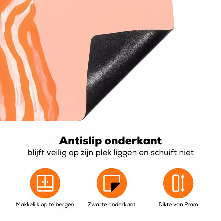 Meisje - Deken - Gestreept - Oranje Inductie beschermer vinyl 3mm klein -zzzzzzz-td-onderkant