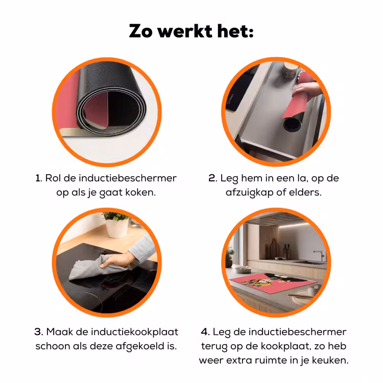 Meisje - Kopje - Bloemen - Roze Inductie beschermer vinyl 3mm klein -zzzzzzz-td-werking