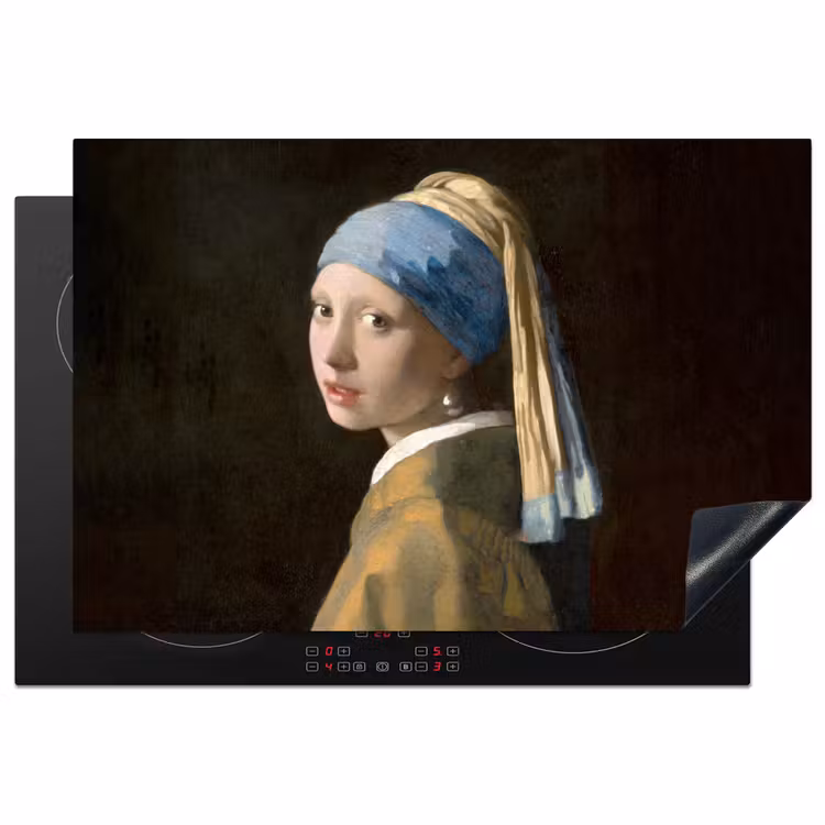 Meisje met de parel - Schilderij - Oude meesters - Vermeer Inductie beschermer vinyl 3mm klein -3d