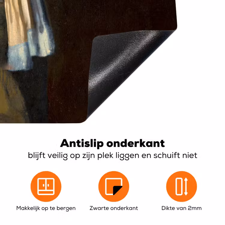 Meisje met de parel - Schilderij - Oude meesters - Vermeer Inductie beschermer vinyl 3mm klein -zzzzzzz-td-onderkant
