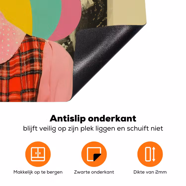 Meisje - Zonnebril - Kat - Retro Inductie beschermer vinyl 3mm klein -zzzzzzz-td-onderkant