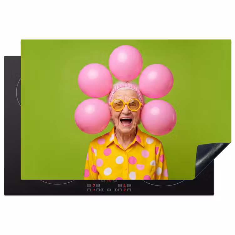 Mens - Ballonnen - Feest - Kleurrijk - Roze Inductie beschermer vinyl 3mm klein -3d