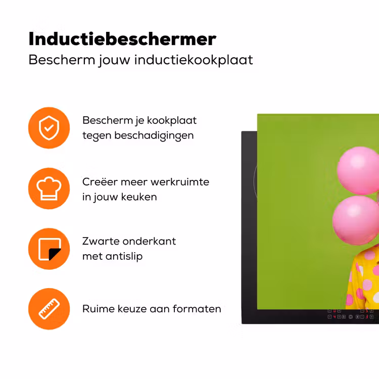 Mens - Ballonnen - Feest - Kleurrijk - Roze Inductie beschermer vinyl 3mm klein -zzzzzzz-td-ups