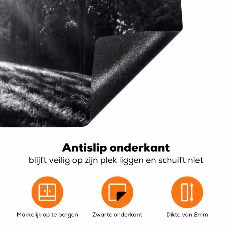 Mens - Hond - Natuur - Zwart-wit - Silhouet Inductie beschermer vinyl 3mm klein -zzzzzzz-td-onderkant