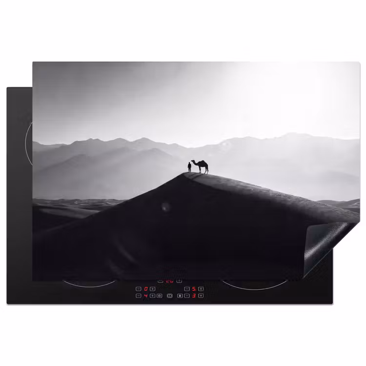 Mens - Kameel - Zandduin - Natuur - Monochroom Inductie beschermer vinyl 3mm klein -3d