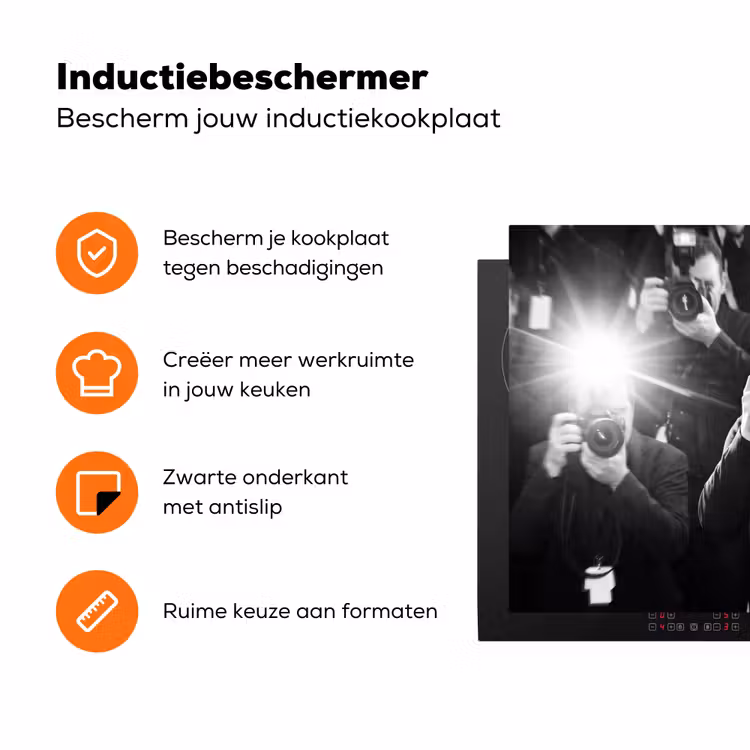 Mensen - Camera - Flitslicht - Zwart-wit - Media Inductie beschermer vinyl 3mm klein -zzzzzzz-td-ups