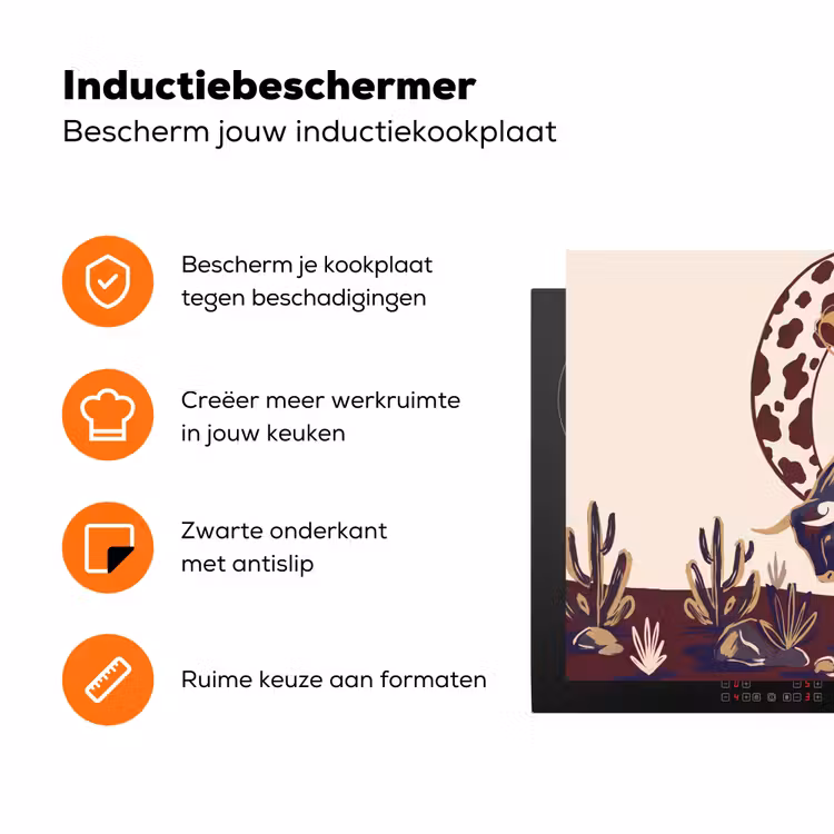 Mensen - Dieren - Cowboy - Abstract - Kleurrijk Inductie beschermer vinyl 3mm klein -zzzzzzz-td-ups